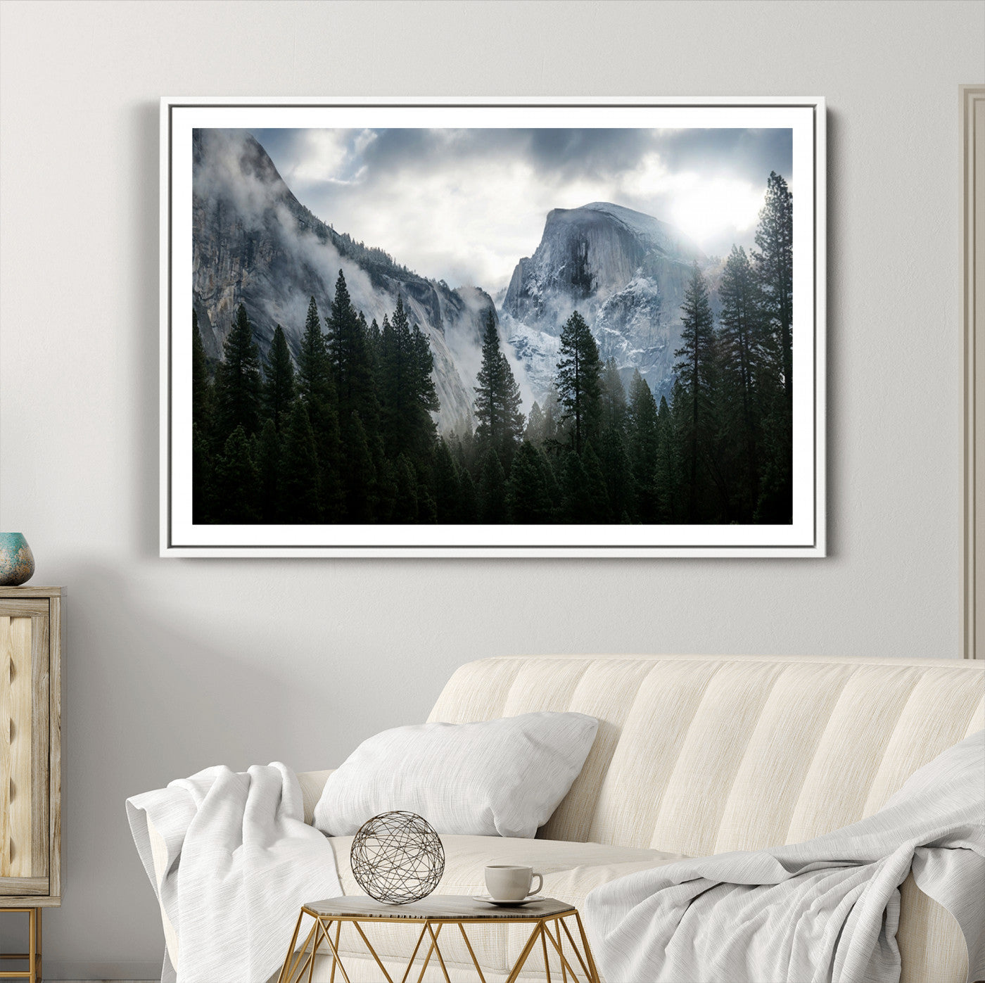 98725-MGC-FP-36x24_White-Wall Art Foggy Forest Landscape Canvas Print