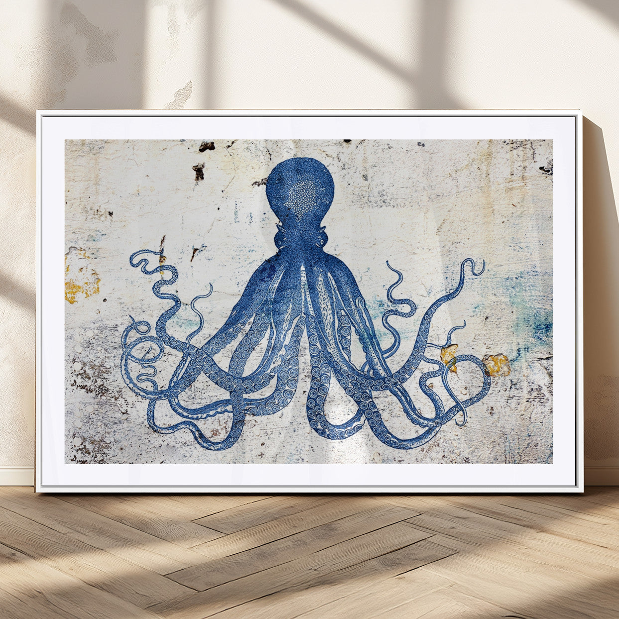 MGC-FP-36x24 - Octopus Canvas Wall Art | Coastal Marine Life Artwork for Living Room, Bedroom, or Office |