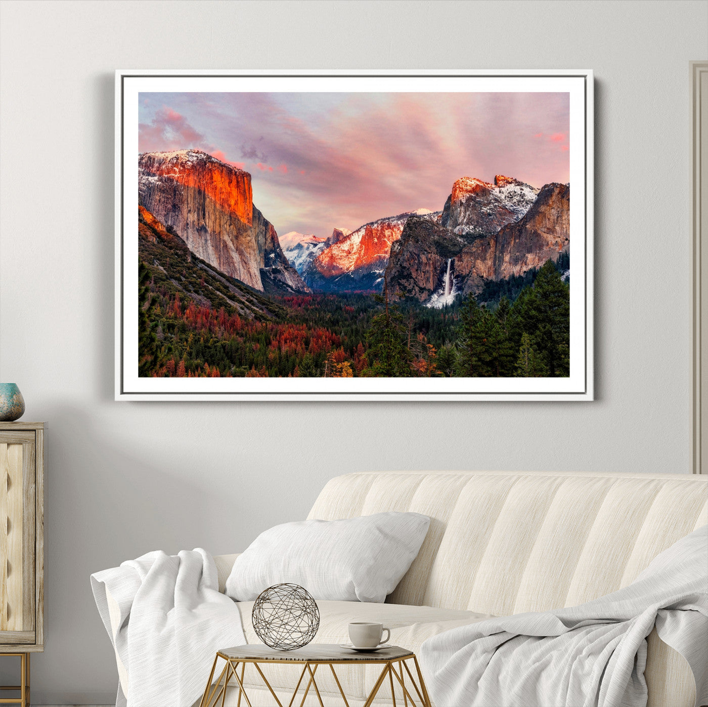 92086-MGC-FP-36x24_White-Yosemite Half Dome Wall Art Canvas Print El Capitan