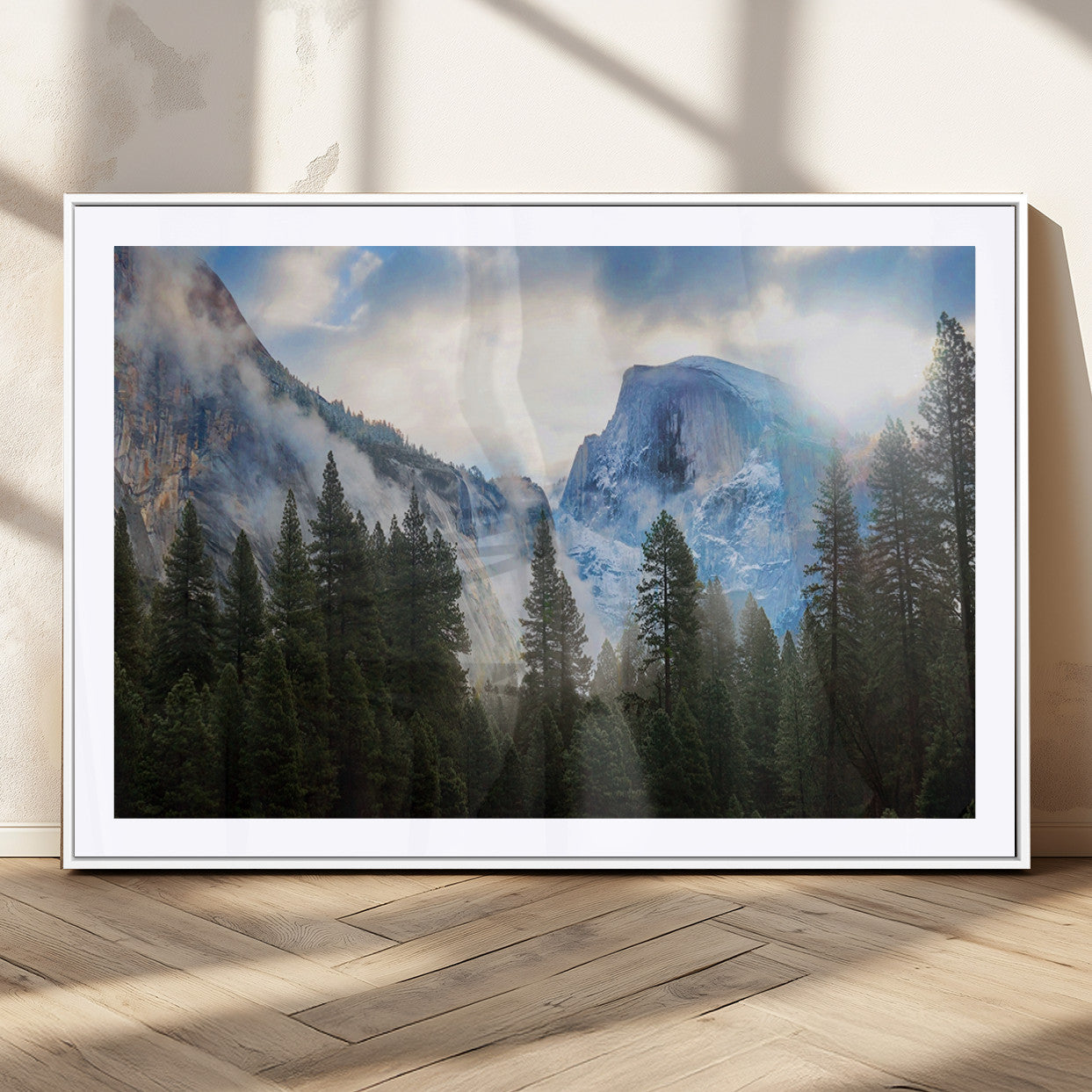44943-MGC-FP-36x24_White-Half Dome Yosemite Calinia Wall Art Canvas Print El Capitan