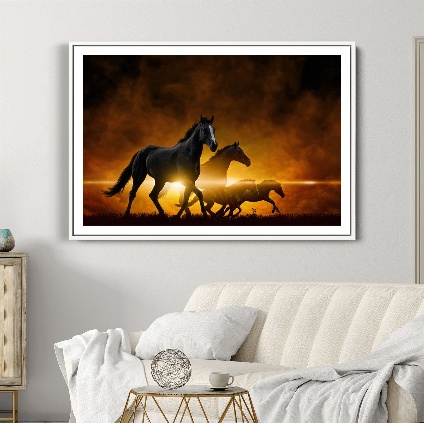 56665-MGC-FP-36x24_White-Horse Wall Art Canvas Print, Multi Panel Animal Canvas Print