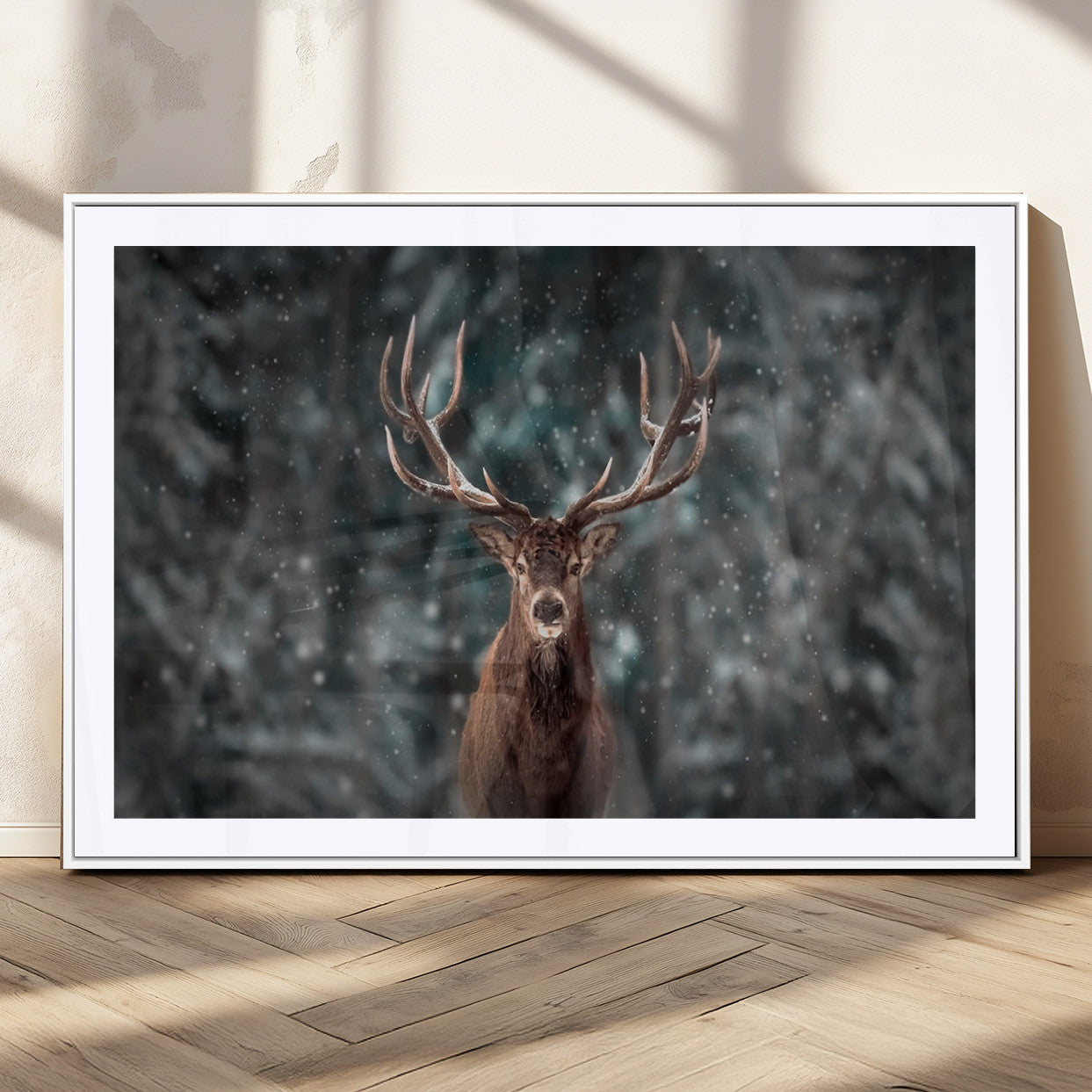 MGC-FP-36x24 - Wall Art Deer Art Animal Canvas, Framed Wall Art Deer Canvas Print