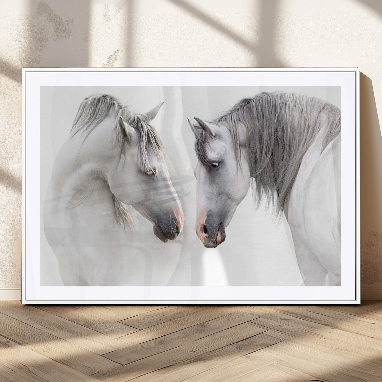 MGC-FP-36x24 - White Horse Wall Art Animal Canvas Print