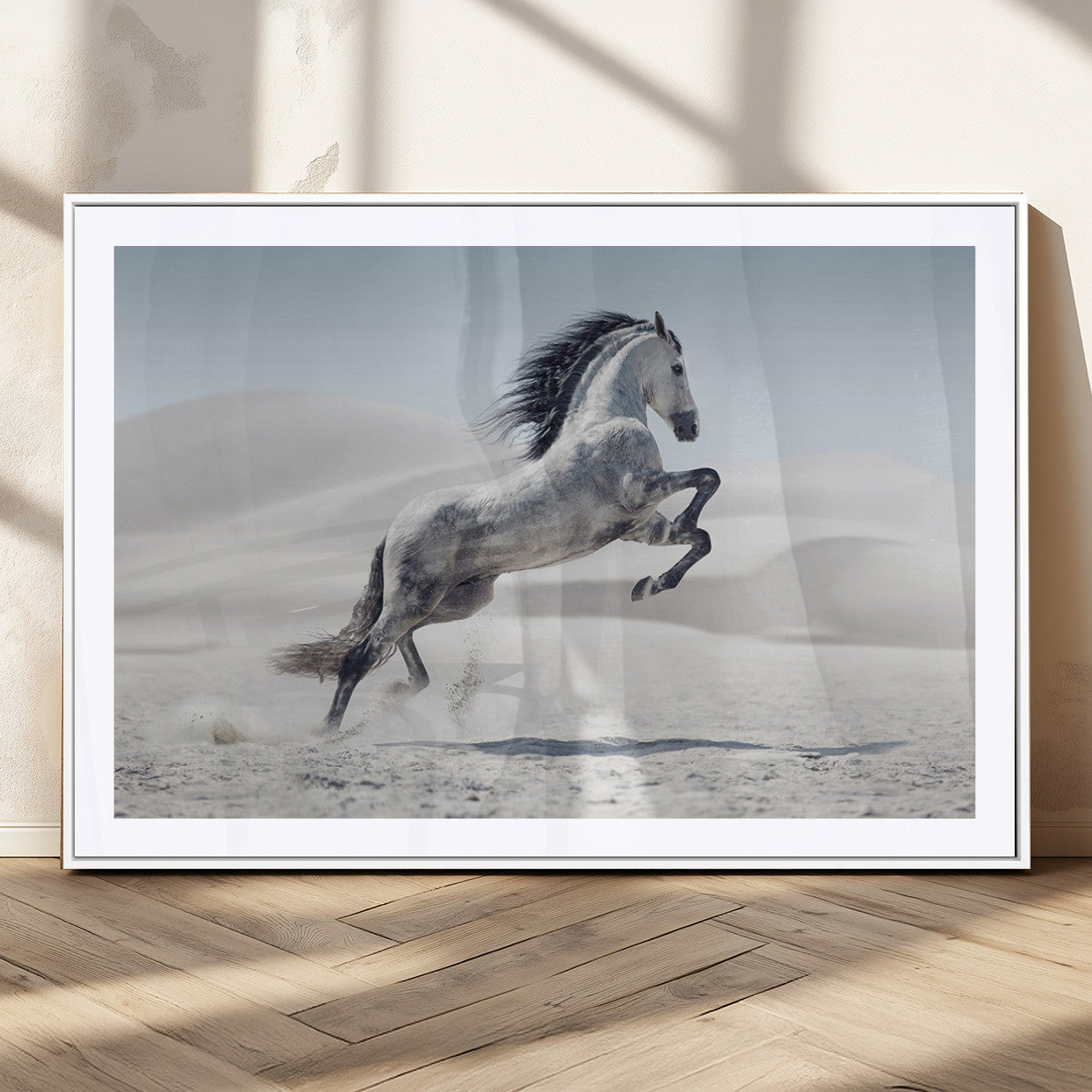 MGC-FP-36x24 - Prancing Horse on Dessert Large Wall Art Animal Canvas Print
