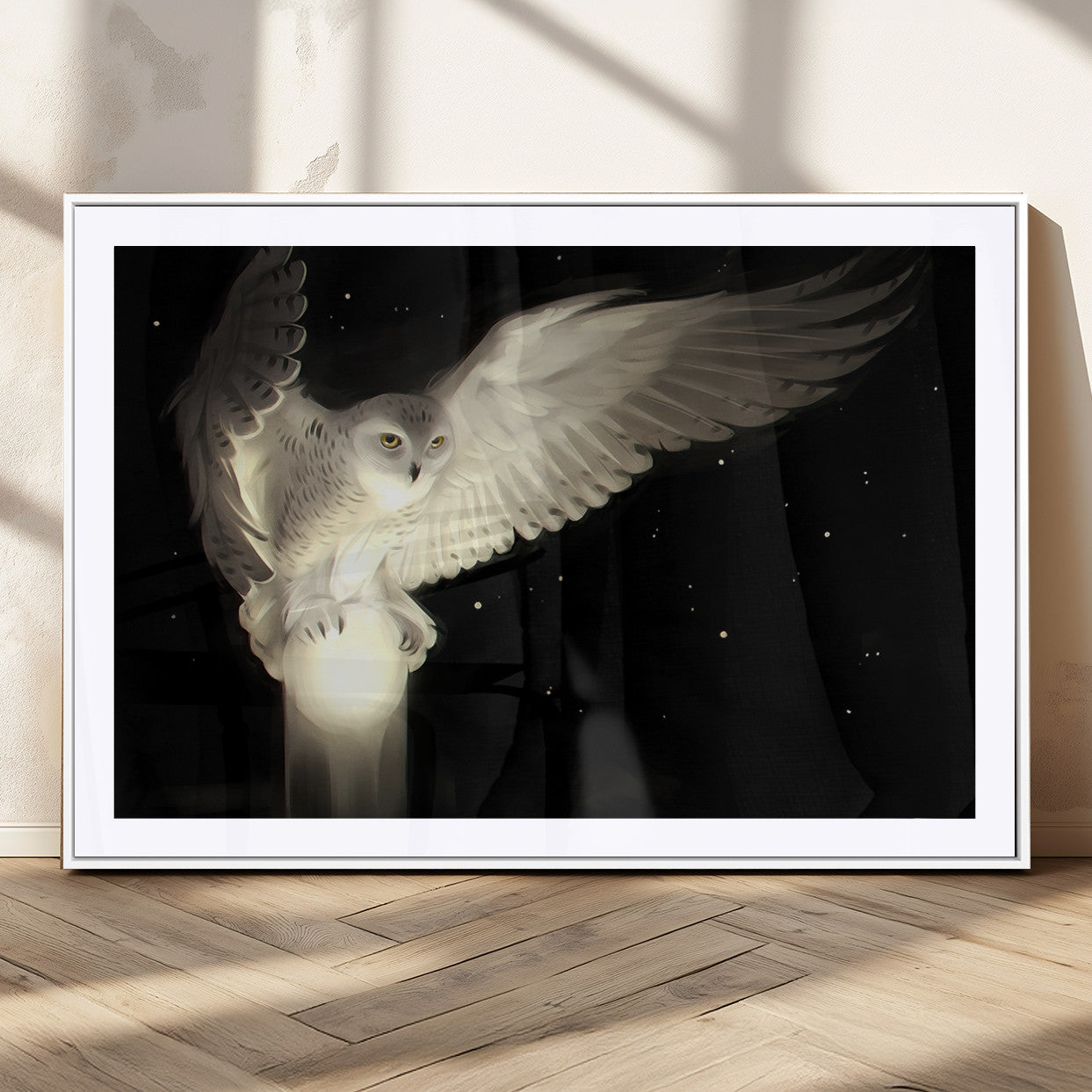 MGC-FP-36x24 - Night Owl Art -  Illuminating the Darkness – Unique Animal-Inspired Wall Art for Modern Decor |