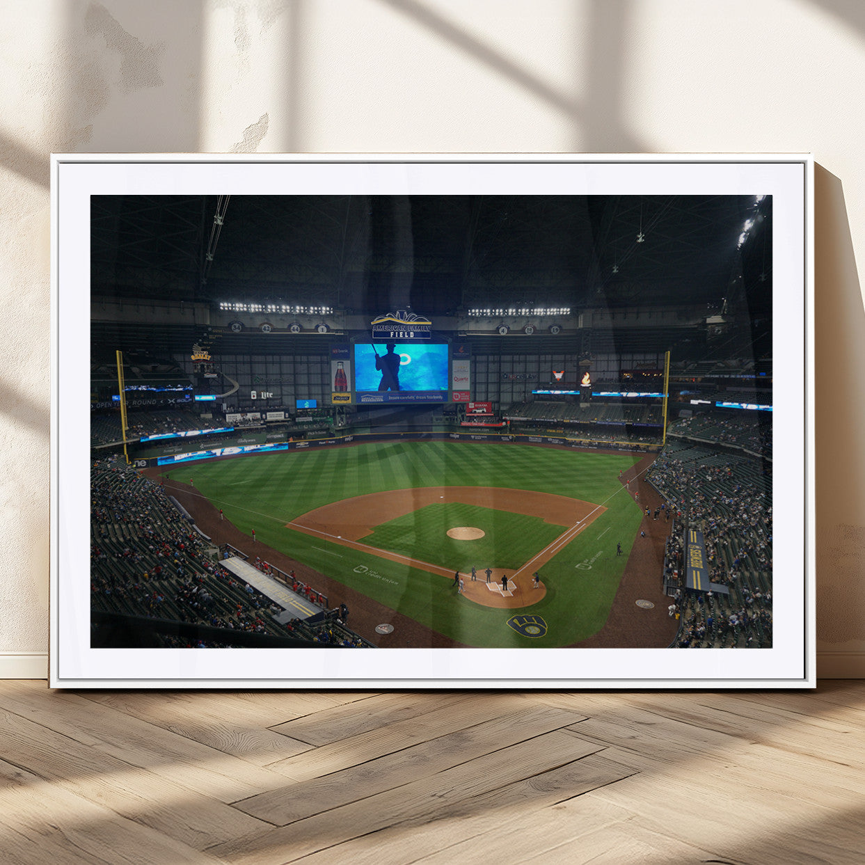 MGC-FP-36x24 - Milwaukee Brewers Baseball Art Print - American Family Field Stadium Wall Art Canvas Print
