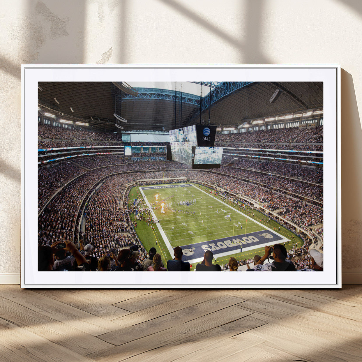 MGC-FP-36x24 - Dallas Cowboys Football Team Print - Arlington AT&T Stadium Wall Art Canvas Print