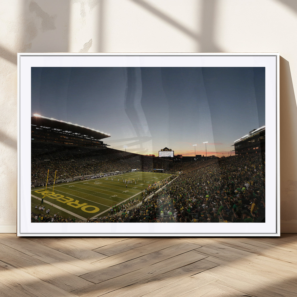 MGC-FP-36x24 - Oregon Ducks Football Team Print - Eugene Autzen Stadium Wall Art Canvas Print