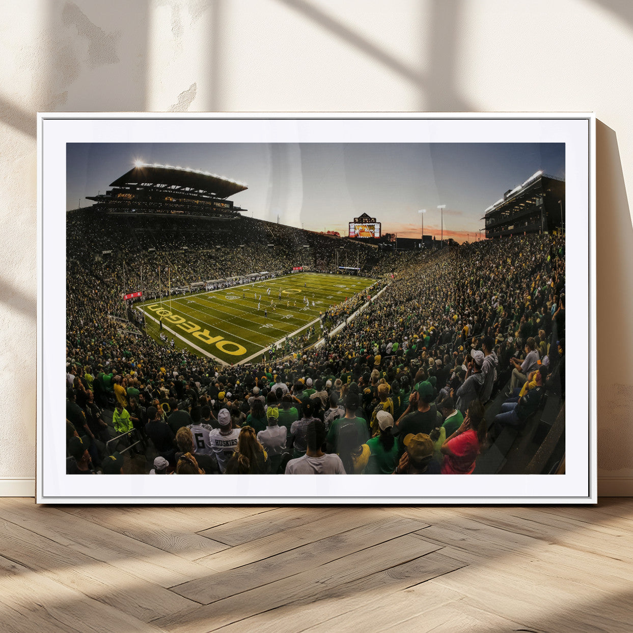 MGC-FP-36x24 - Oregon Stadium Canvas Wall Art - Captivating Game Day Scene at Autzen Stadium, Oregon Ducks Football