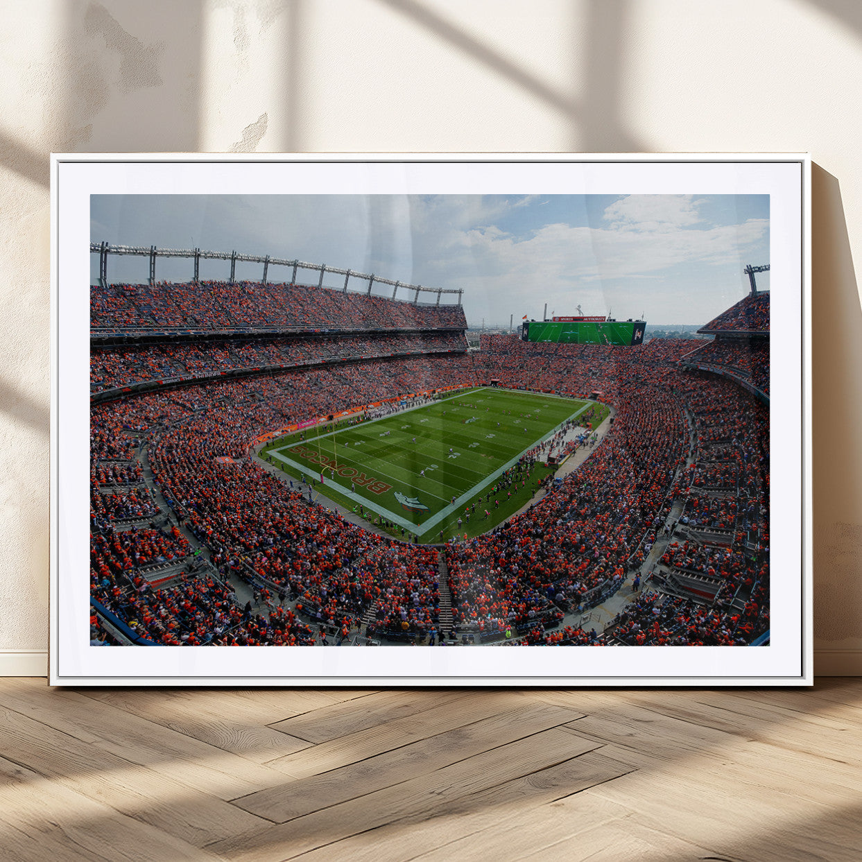 MGC-FP-36x24 - Denver Broncos Football Team Print - Empower Field Mile High Stadium Wall Art Canvas Print