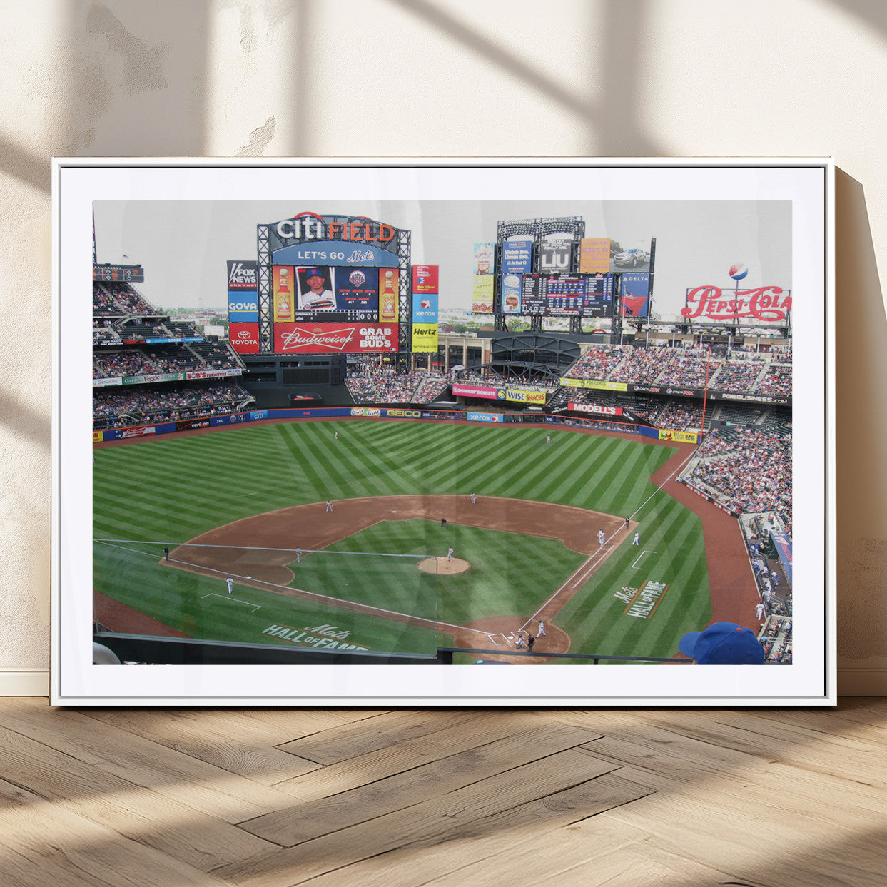 MGC-FP-36x24 - New York Mets Baseball Team Print - Citi Field Baseball Stadium Wall Art Canvas Print