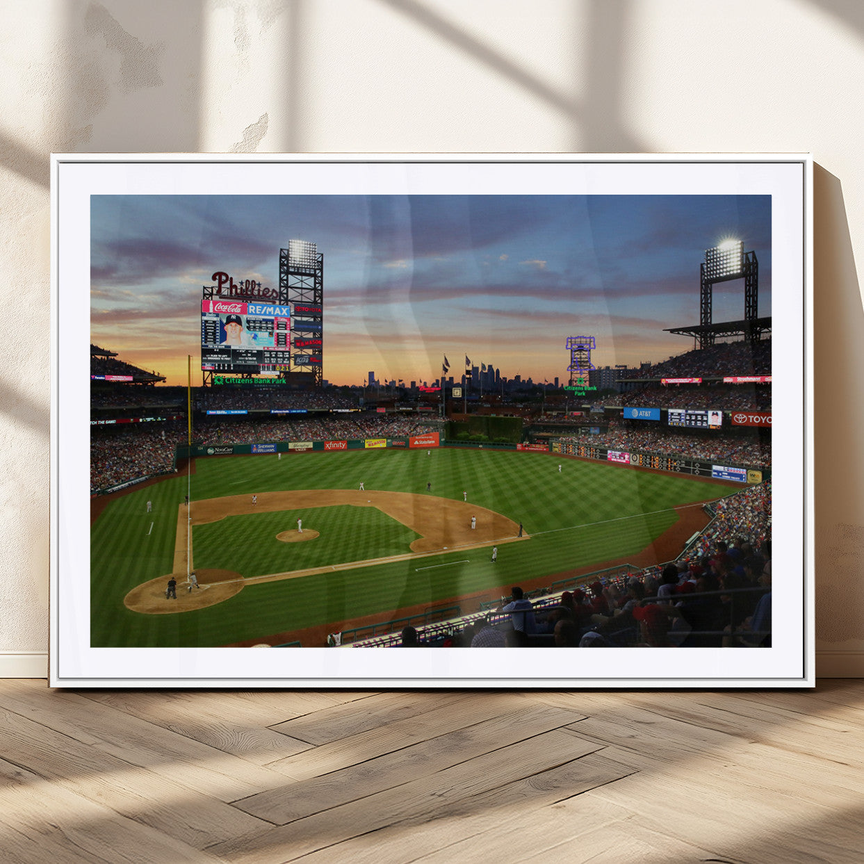 MGC-FP-36x24 - Citizens Bank Park Philadelphia Phillies Wall Art Canvas | 3-Panel Canvas Print of Phillies Stadium