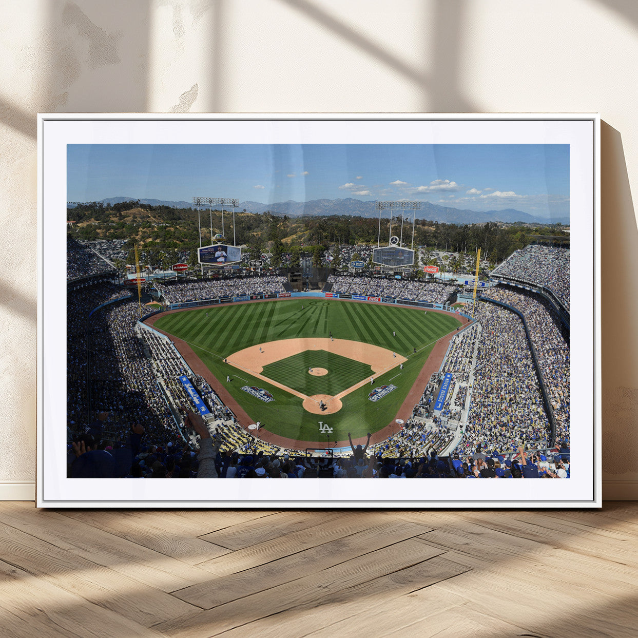 MGC-FP-36x24 - Los Angeles Dodgers Dodger Stadium Wall Art Canvas Print - MLB Baseball Stadium Wall Art Canvas