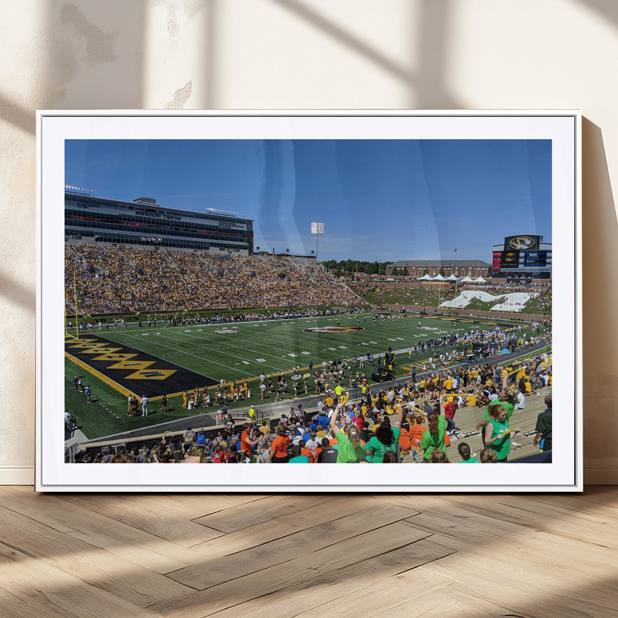 MGC-FP-36x24 - University of Missouri Tigers Football Team Print - Columbia Faurot Field Memorial Stadium Wall Art