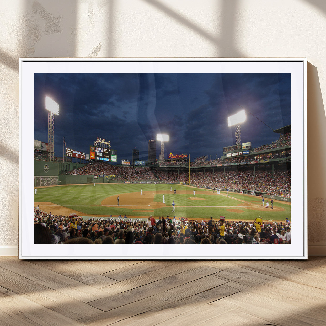 MGC-FP-36x24 - Boston Red Sox Baseball Team Print Canvas - Massachusetts Fenway Park Stadium Wall Art Canvas Print