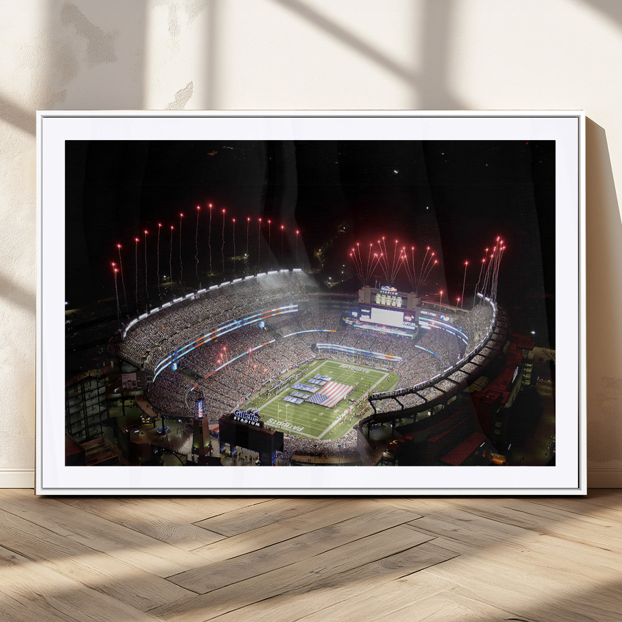 MGC-FP-36x24 - New England Patriots Team Print Wall Art- Foxborough Gillette Stadium Wall Art Canvas Print