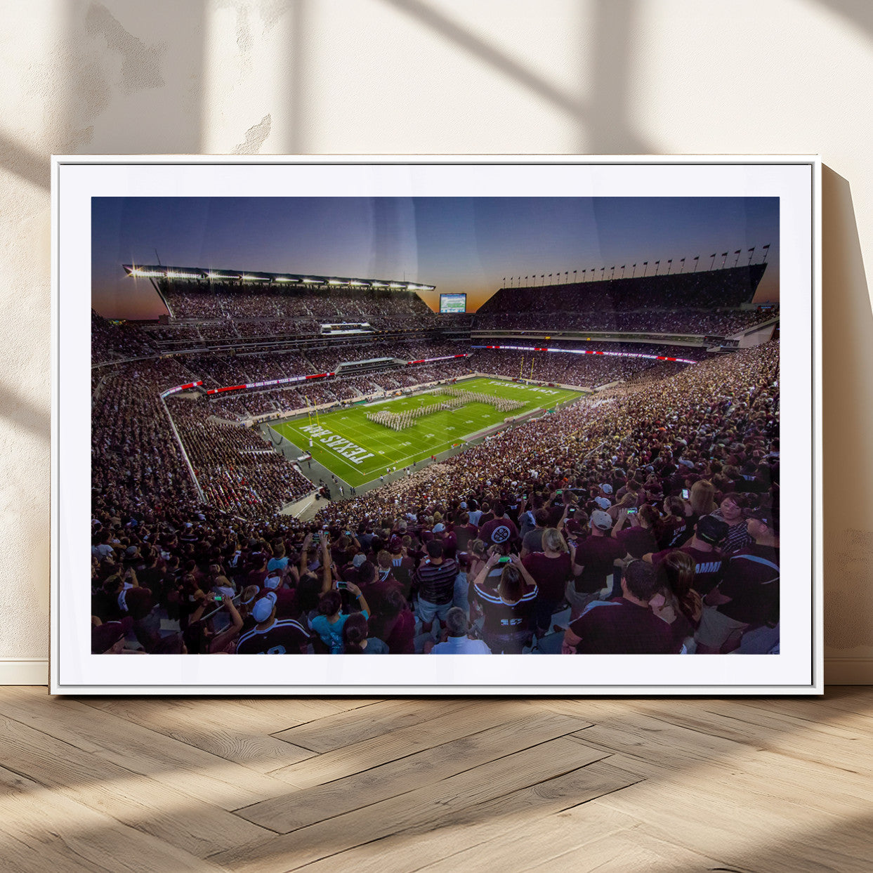 MGC-FP-36x24 - Texas A&M University Aggies Football Team Print - College Station Kyle Field Stadium Wall Art Canvas
