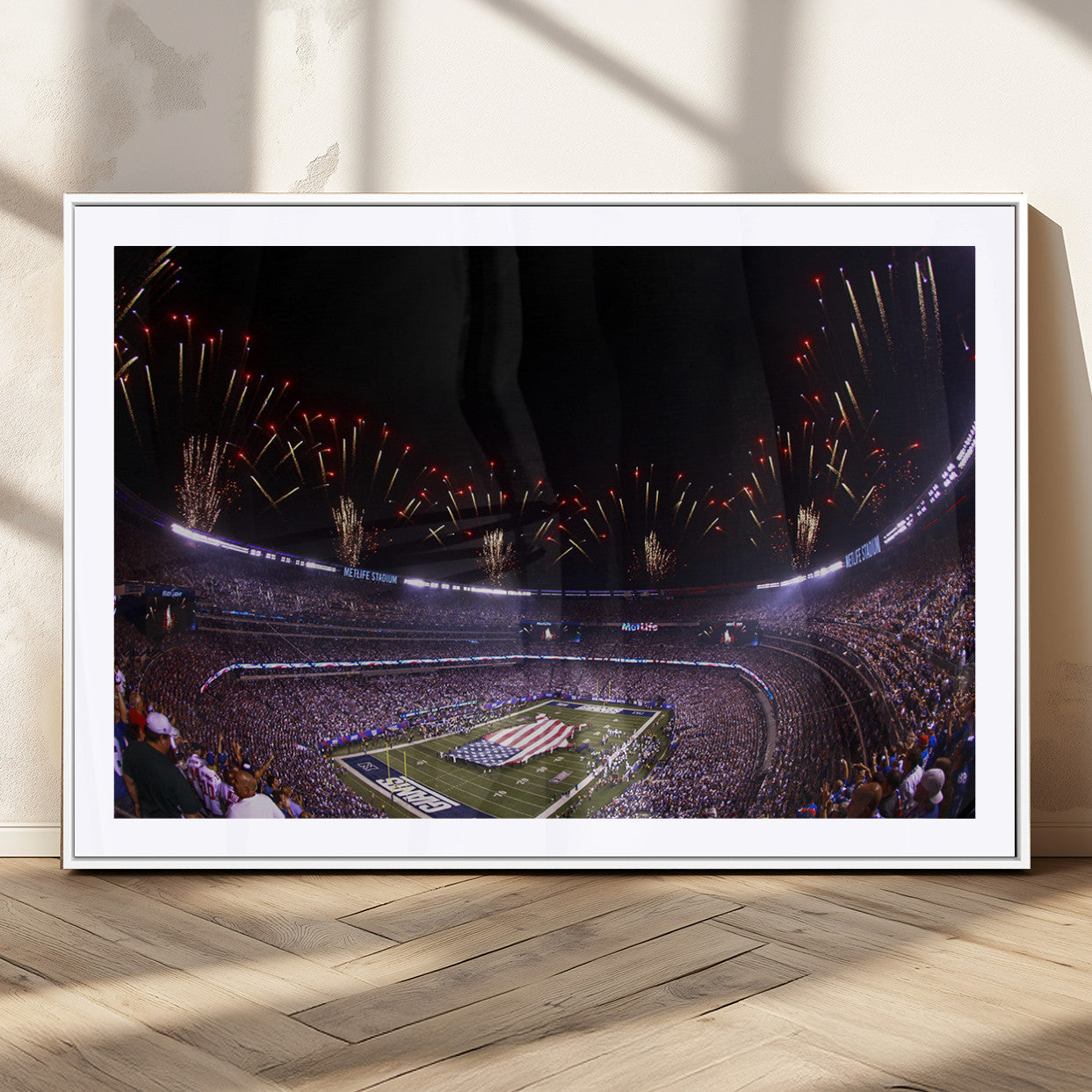 MGC-FP-36x24 - New York Giants Football Team Print - East Rutherford MetLife Stadium Wall Art Canvas Print