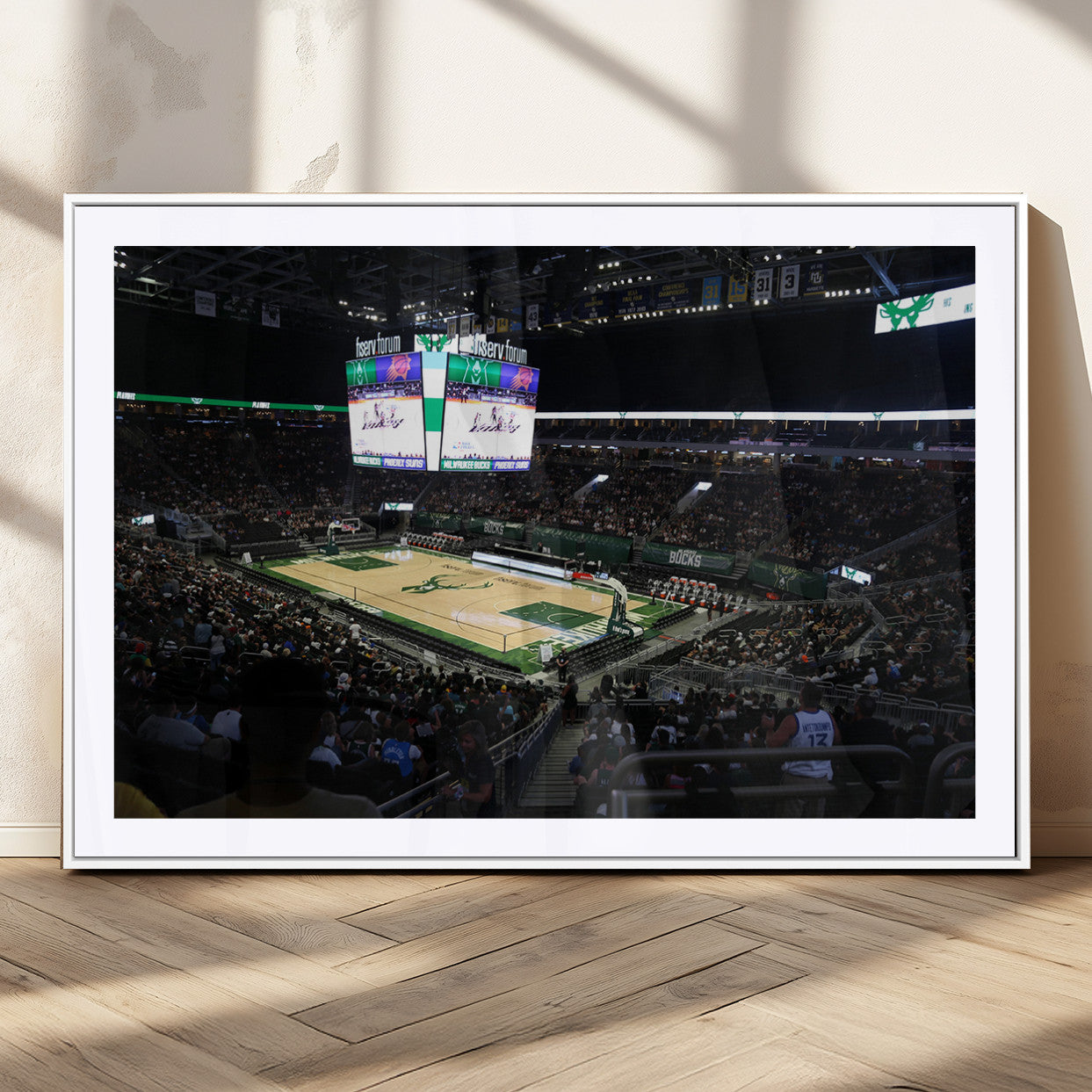 MGC-FP-36x24 - Milwaukee Bucks Basketball Print - Fiserv Forum Stadium Wall Art Canvas Print