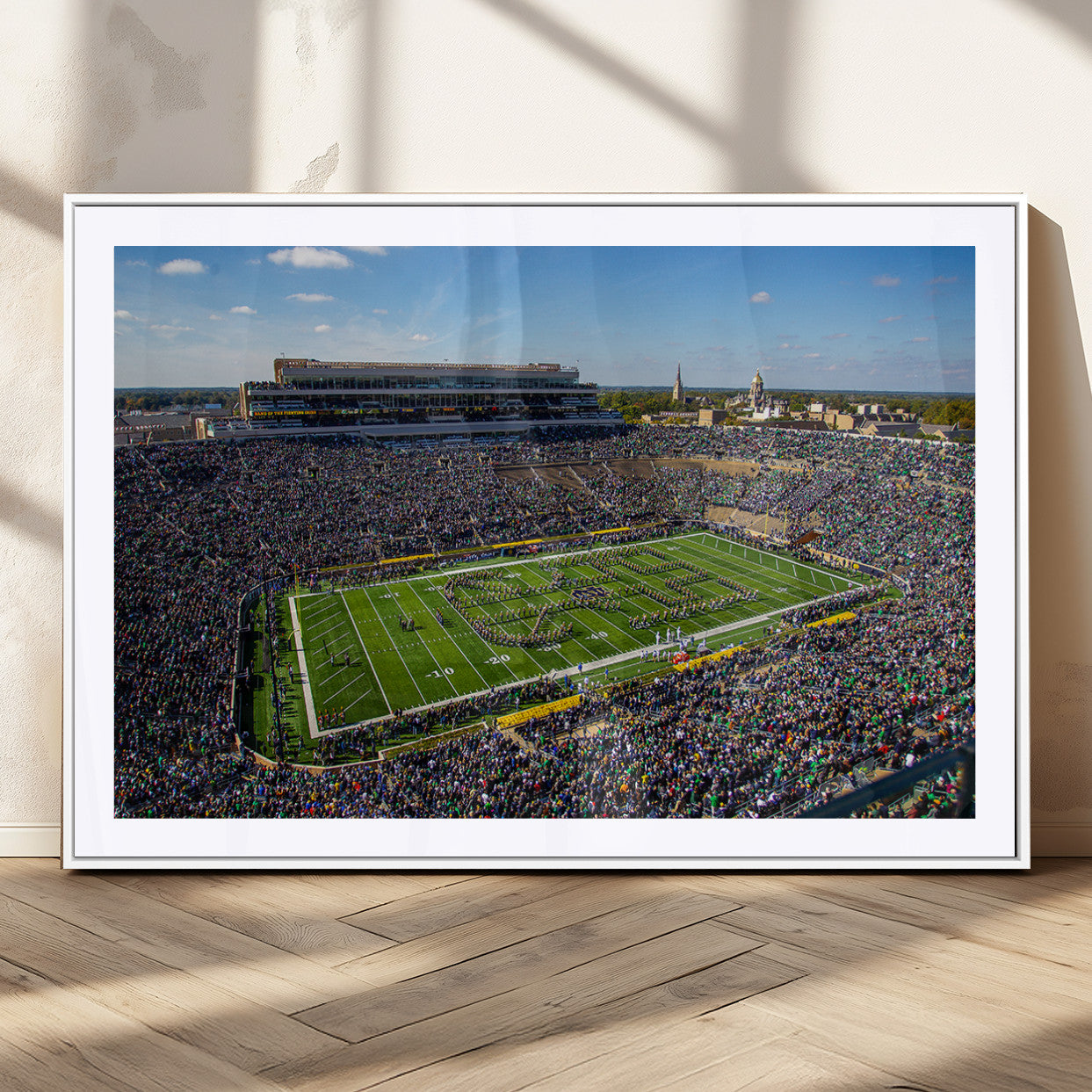 MGC-FP-36x24 - Notre Dame Fighting Irish Football Team Print - Notre Dame Stadium Wall Art Canvas Print