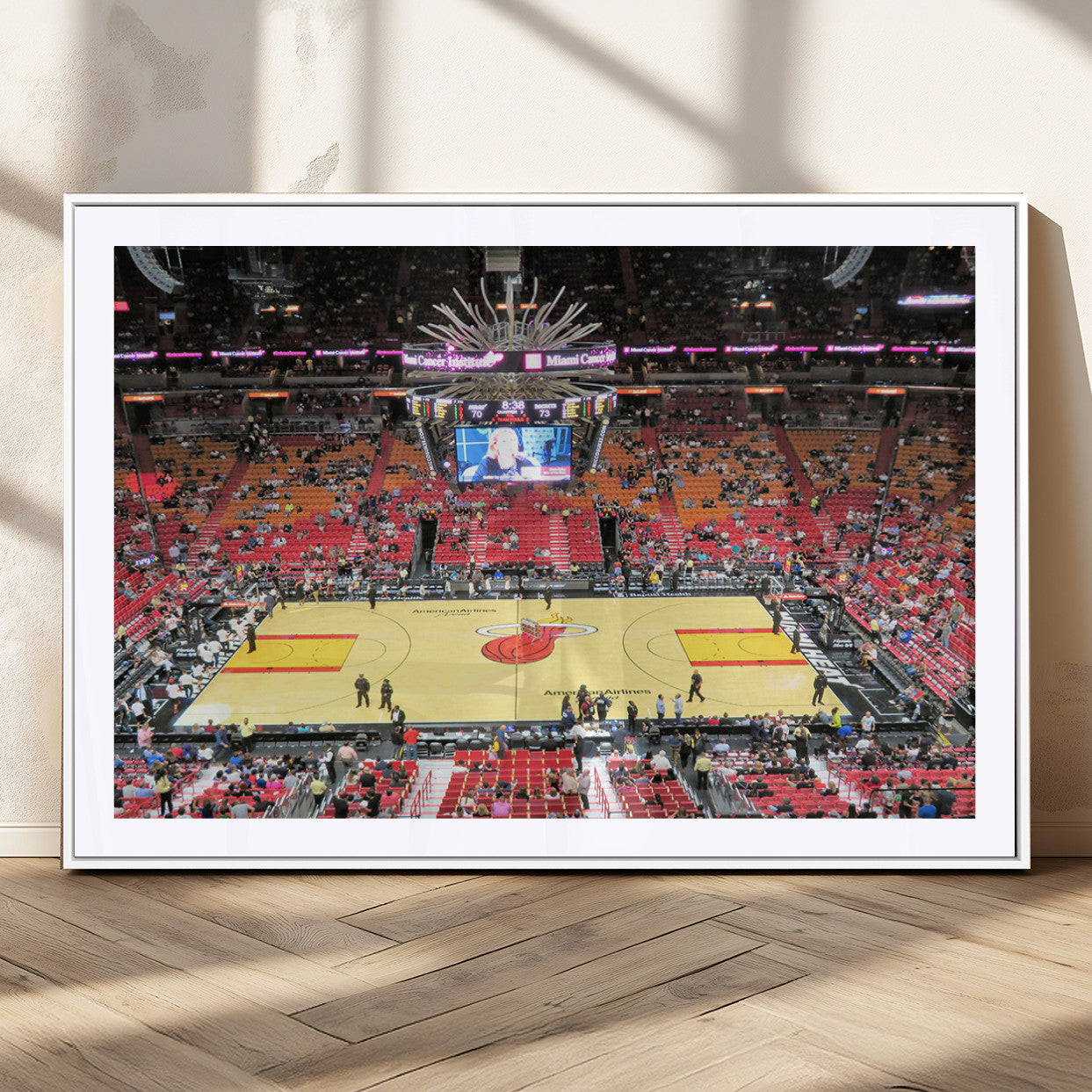 MGC-FP-36x24 - Miami Heat Basketball Team Print Wall Art- Kaseya Center Stadium Wall Art Canvas Print
