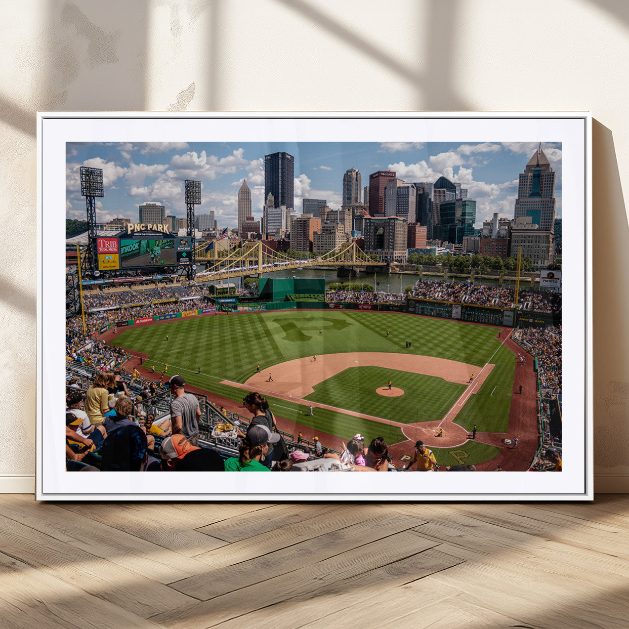 MGC-FP-36x24 - Pittsburgh Pirates Baseball Team Print - PNC Park Stadium Wall Art Canvas Print - Ready to Hang
