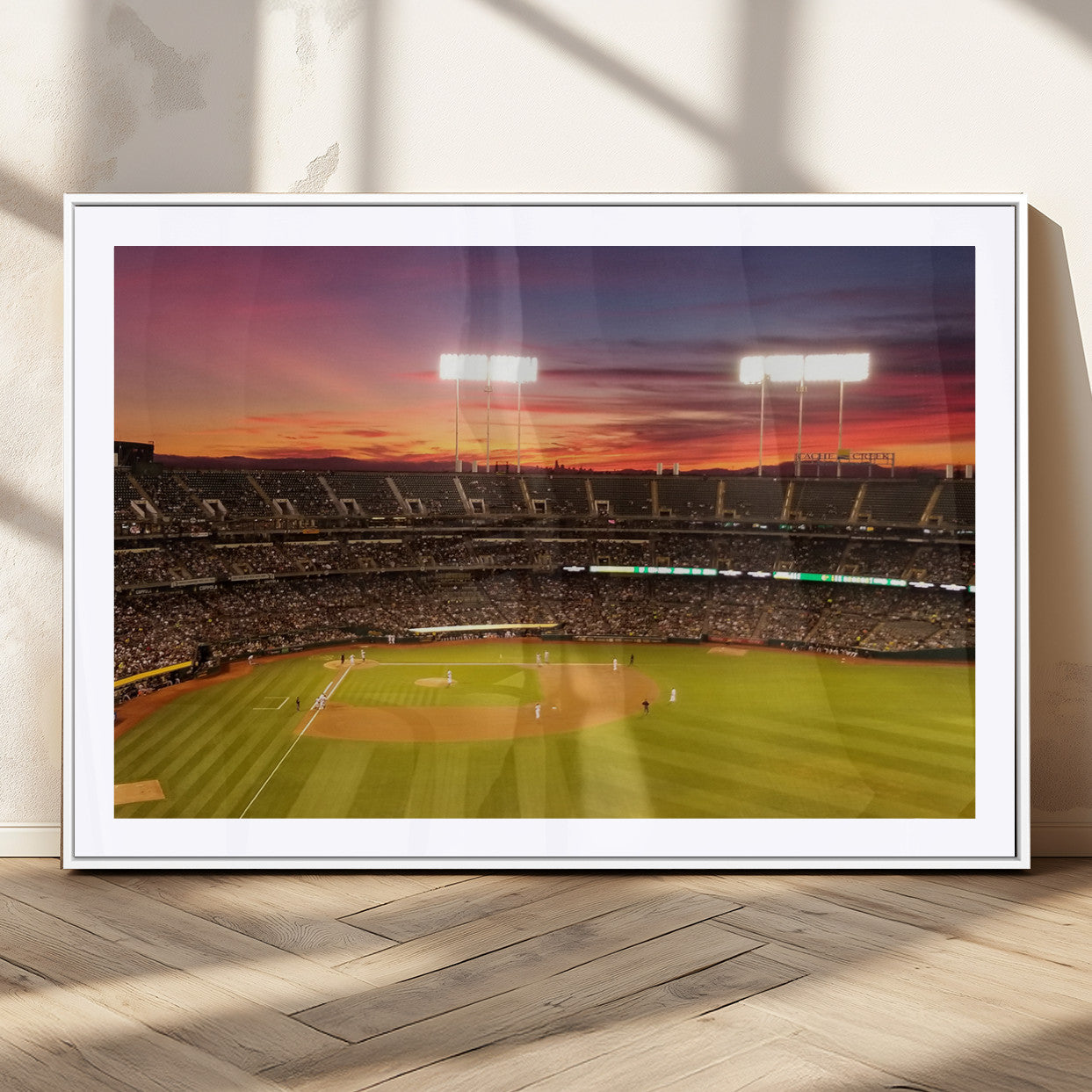 MGC-FP-36x24 - Oakland Athletics Baseball Team Print - Oakland Coliseum Stadium Wall Art Canvas Print