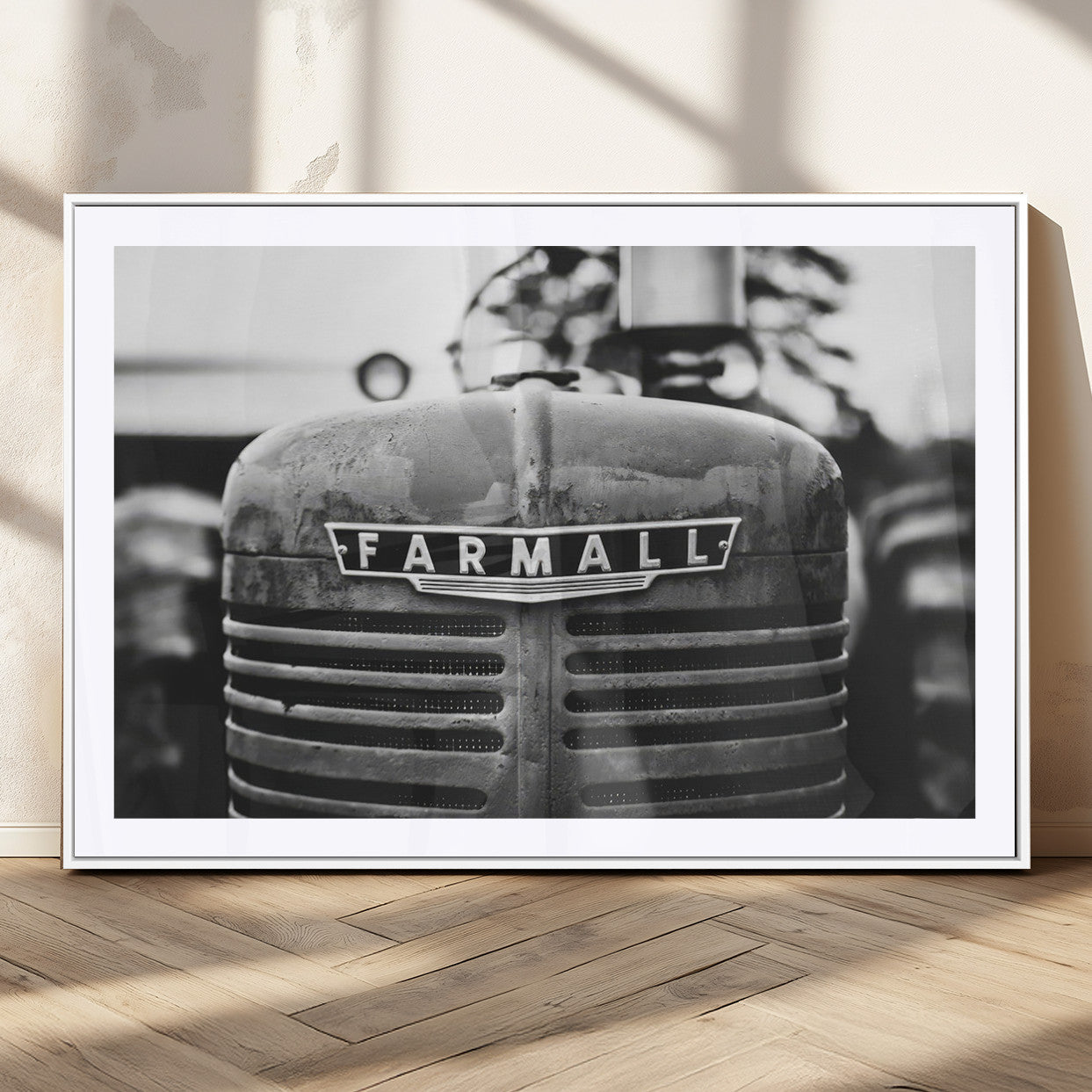 MGC-FP-36x24 - Vintage Farmall Tractor Wall Art Canvas Print, Rustic Farmhouse Decor Ready to Hang
