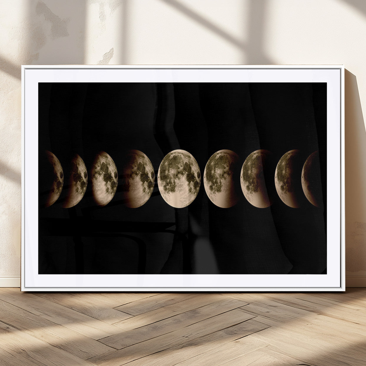 MGC-FP-36x24 - Phases of the Moon Wall Art | Canvas Print for Modern Wall Decor | Ready to Hang and Framed