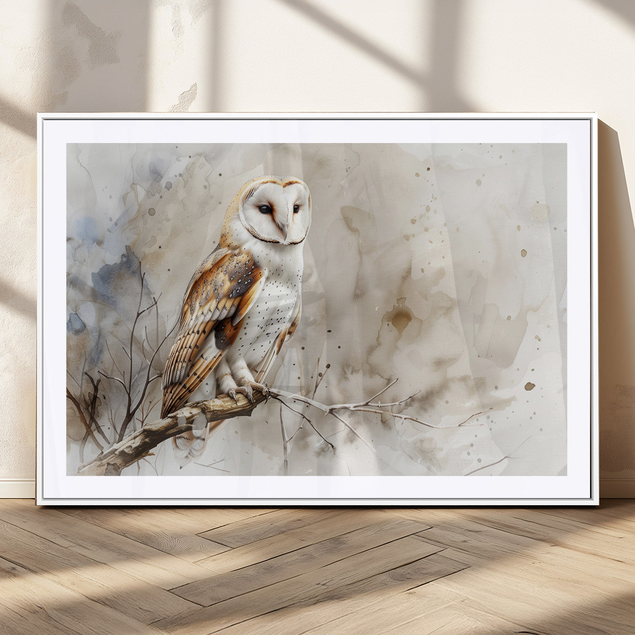 MGC-FP-36x24 - Barn Owl Wall Art | Watercolor Canvas Print | Perfect for Farmhouse Wall Decor | Ready to Hang