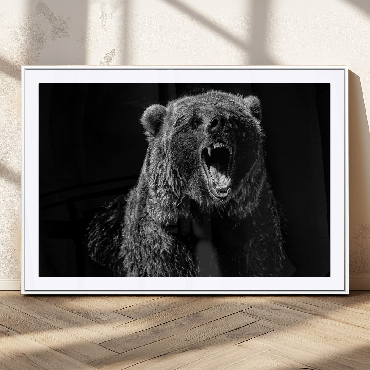 MGC-FP-36x24 - Bear Canvas Print | Wildlife Wall Art for Cabin Decor | Ready to Hang Framed