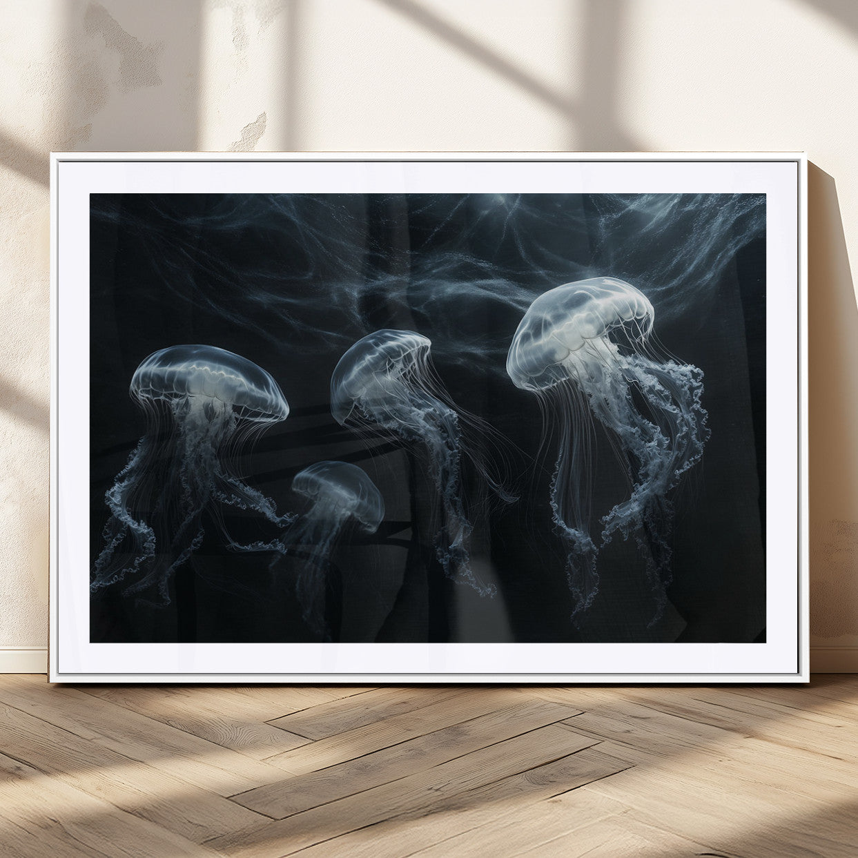 MGC-FP-36x24 - Jellyfish Wall Art Canvas Print, Elegant Wall Decor