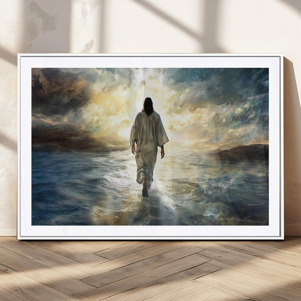 MGC-FP-36x24 - Jesus Walking on Water Wall Art | Canvas Print | Ready to Hang | Christian Home Decor | Spiritual
