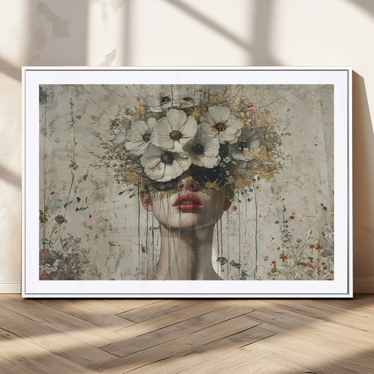 MGC-FP-36x24 - Abstract Floral Women Patel Wall Art Canvas Print