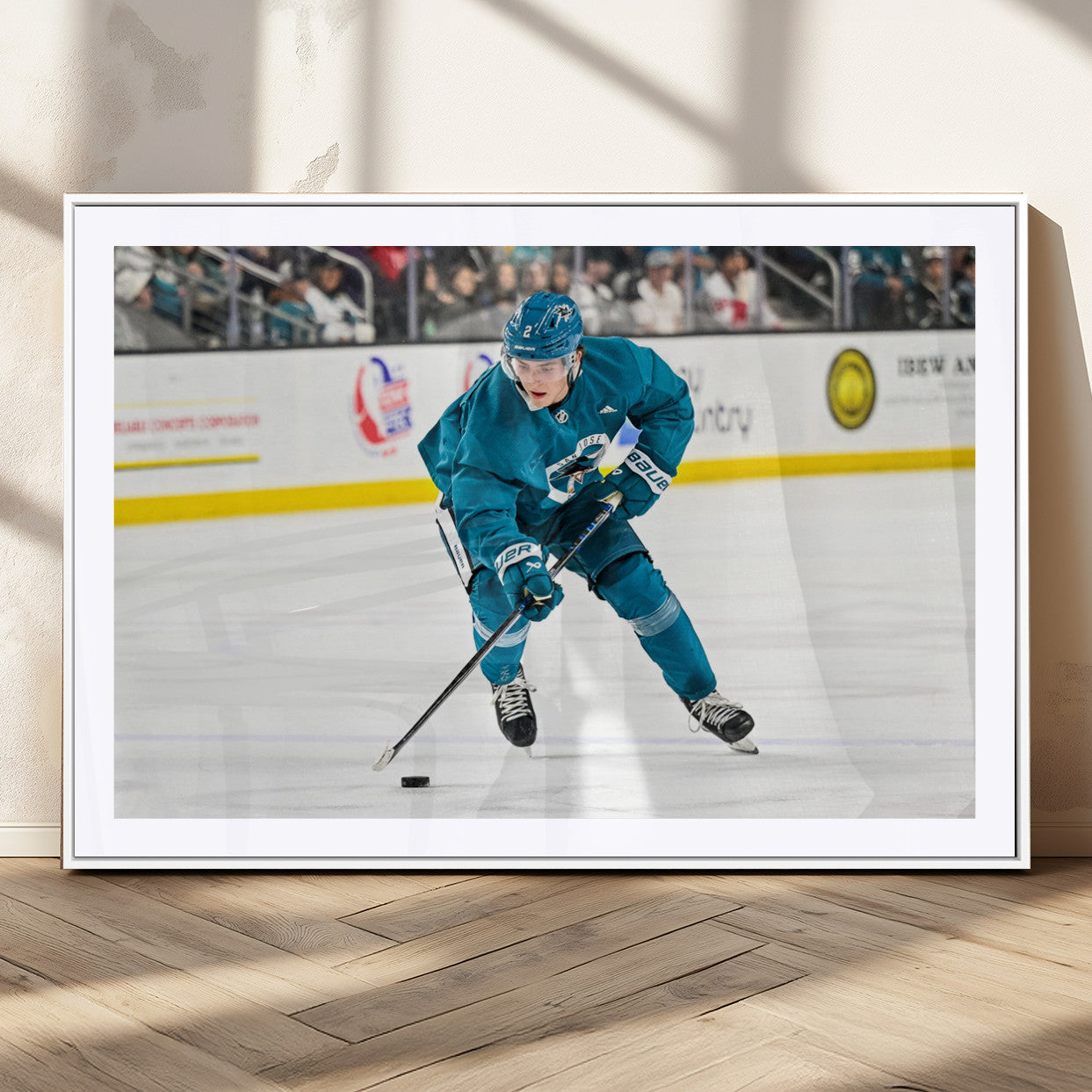 MGC-FP-36x24 - San Jose Sharks Ice Hockey Player Wall Art Canvas Print