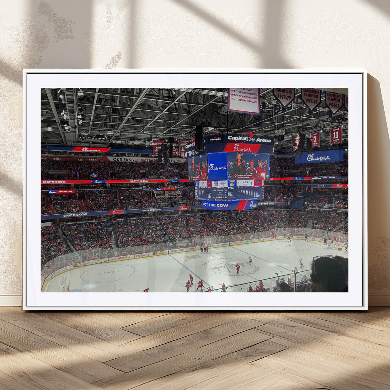 MGC-FP-36x24 - Washington Capitols New York Rangers Ice Hockey Game Stadium Wall Art Canvas Print