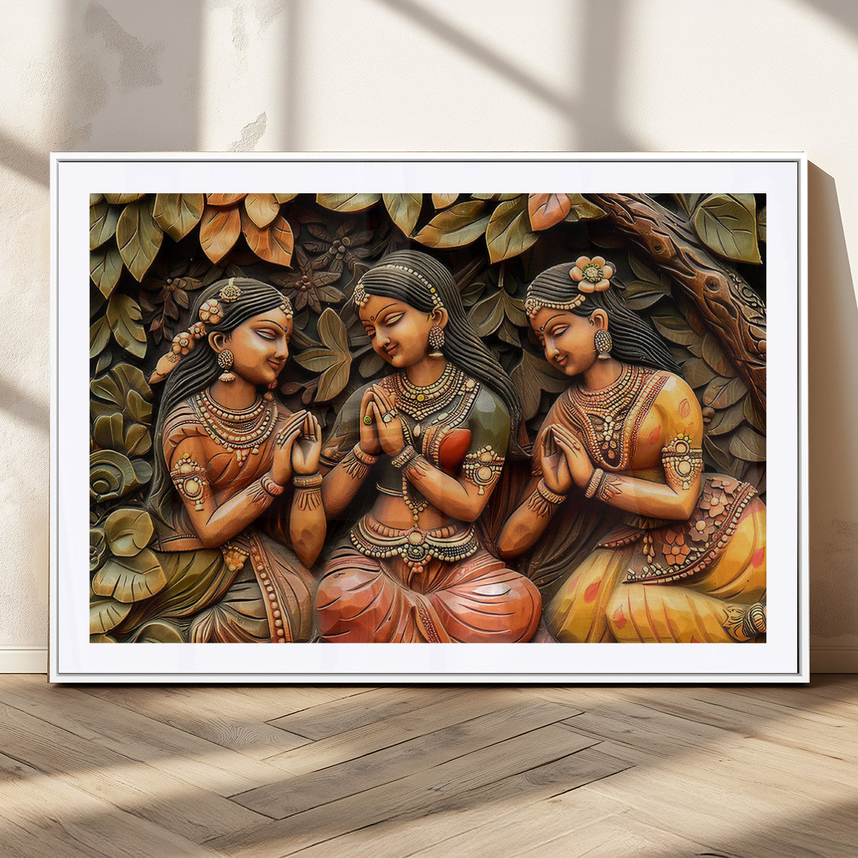 MGC-FP-36x24 - Indian Woman Statue Wall Art Canvas Print