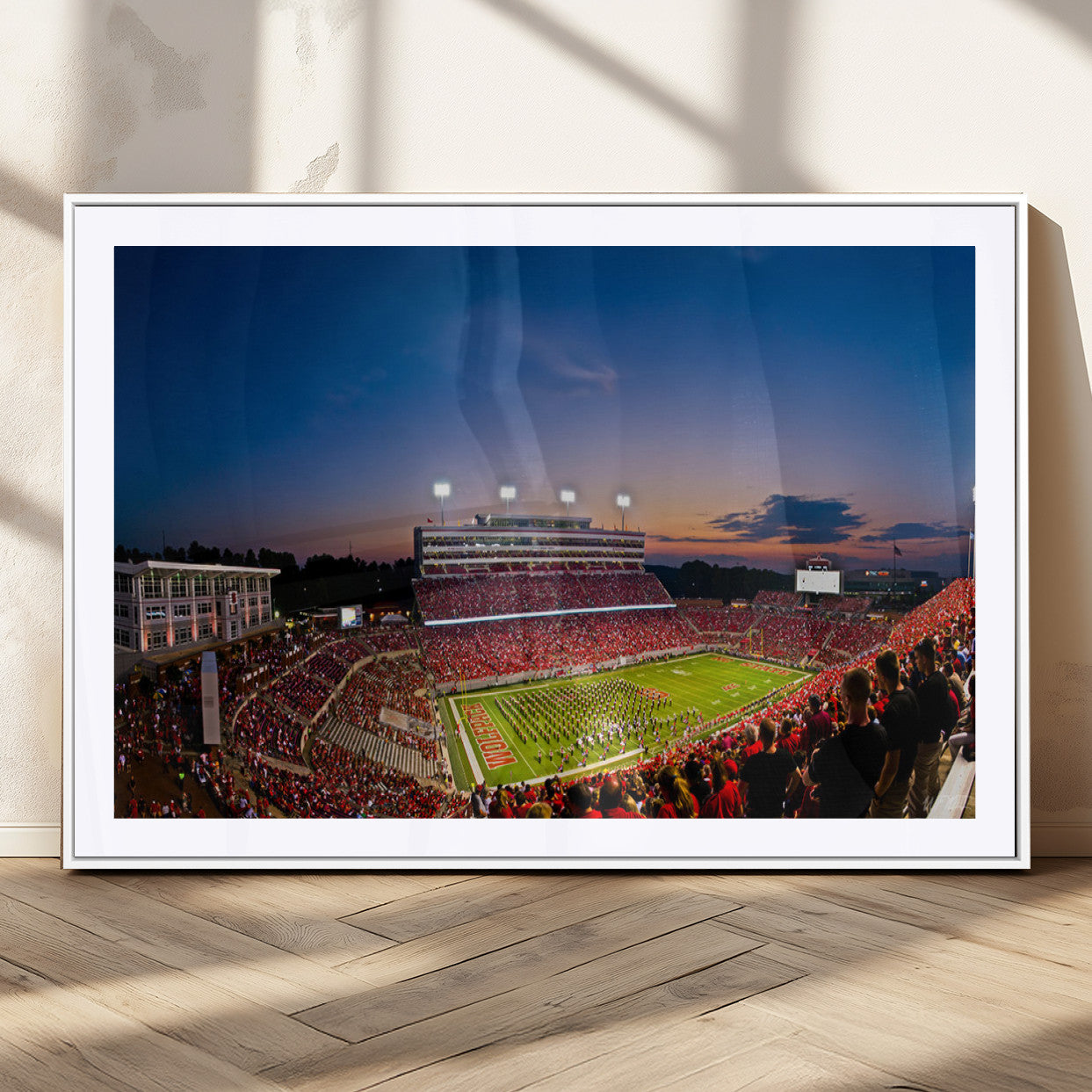 MGC-FP-36x24 - NC State Wolfpack Football Team Print - Raleigh Carter-Finley Stadium Wall Art Canvas Print