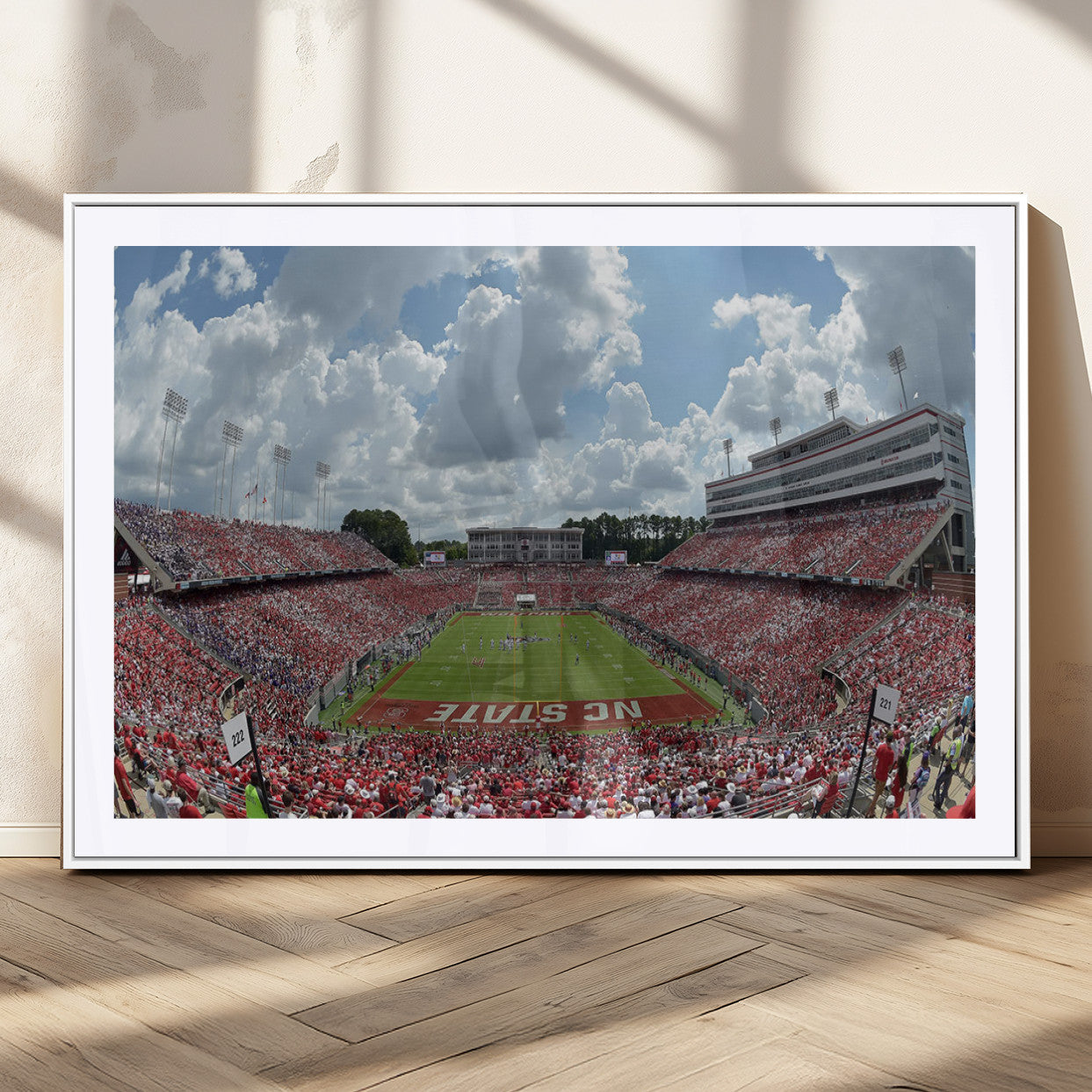 MGC-FP-36x24 - NC State Wolfpack Football Team Print Canvas- Raleigh Carter-Finley Stadium Wall Art Canvas Print