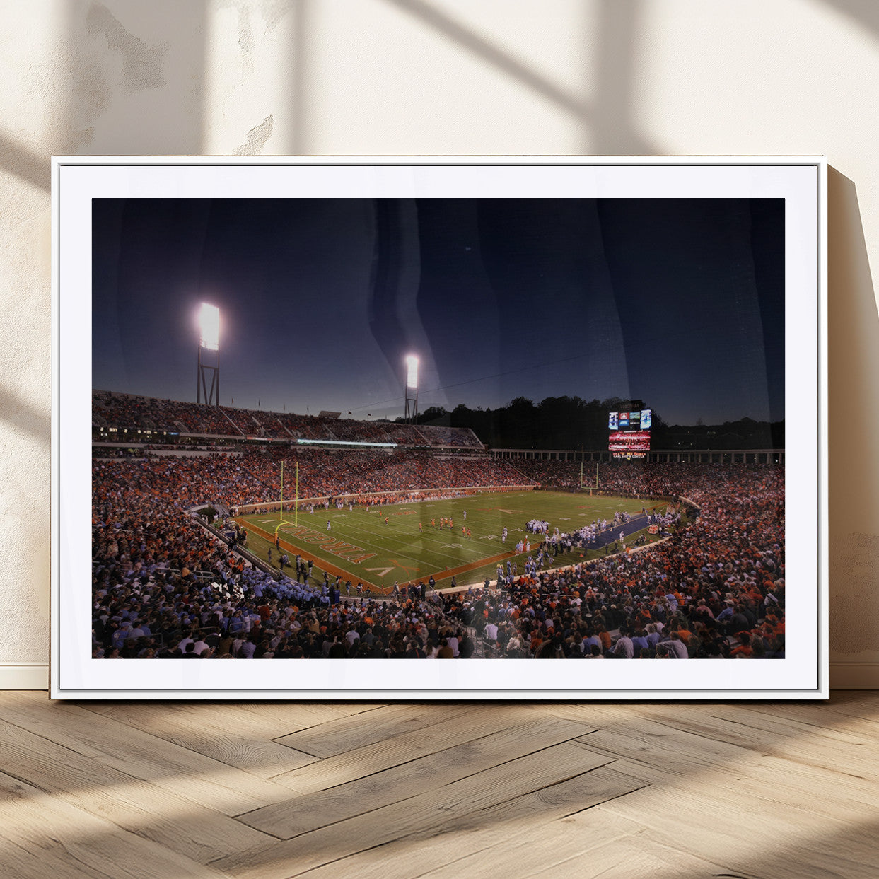 MGC-FP-36x24 - Virginia Cavaliers Football Team Print - Charlottesville Scott Stadium Canvas Print Wall Art