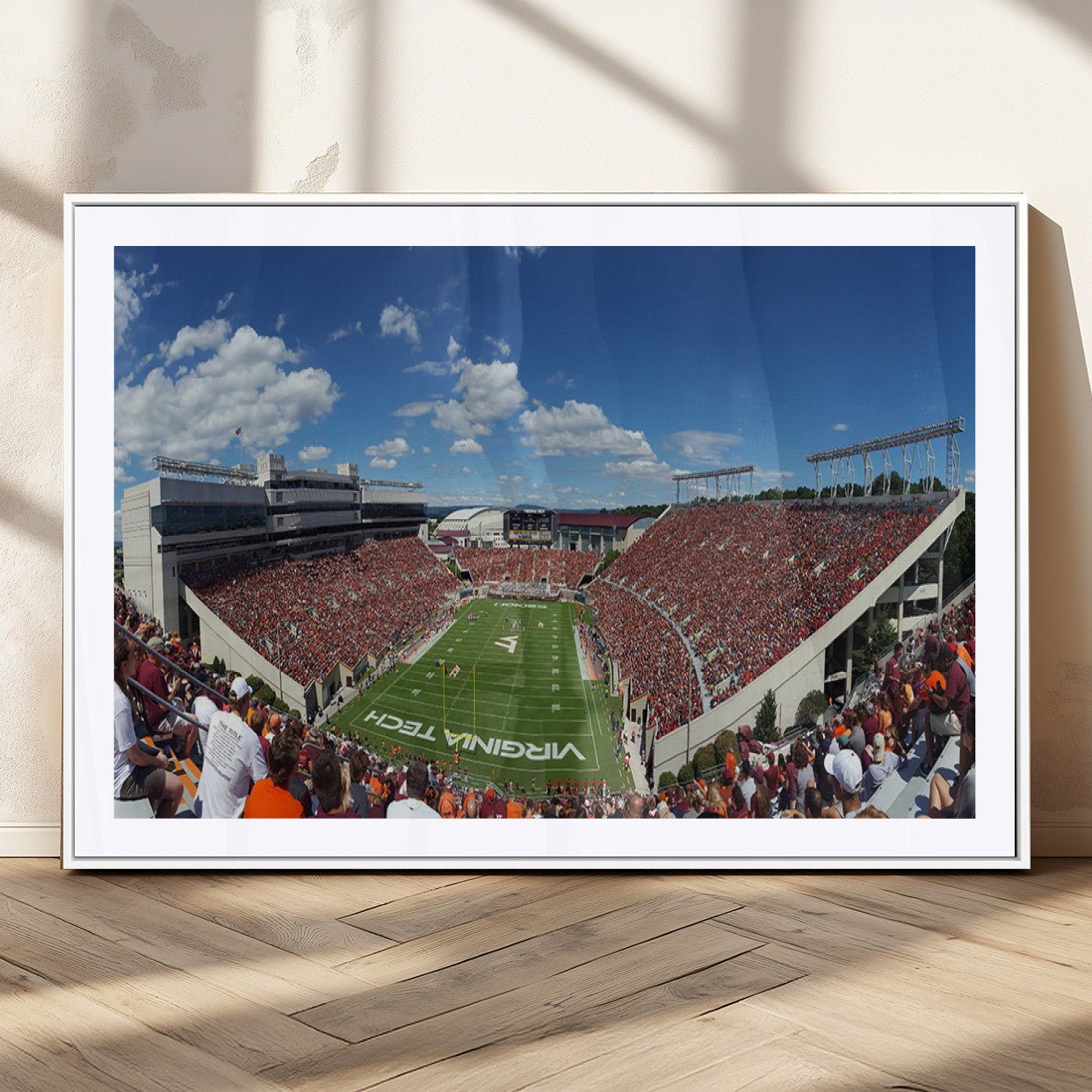 MGC-FP-36x24 - Virginia Tech Hokies Football Team Print - Blacksburg Lane Stadium Wall Art Canvas Print