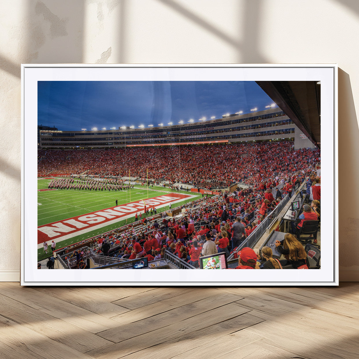 MGC-FP-36x24 - Wisconsin Badgers Football Team Print - Madison Camp Randall Stadium Wall Art, Wisconsin Badgers