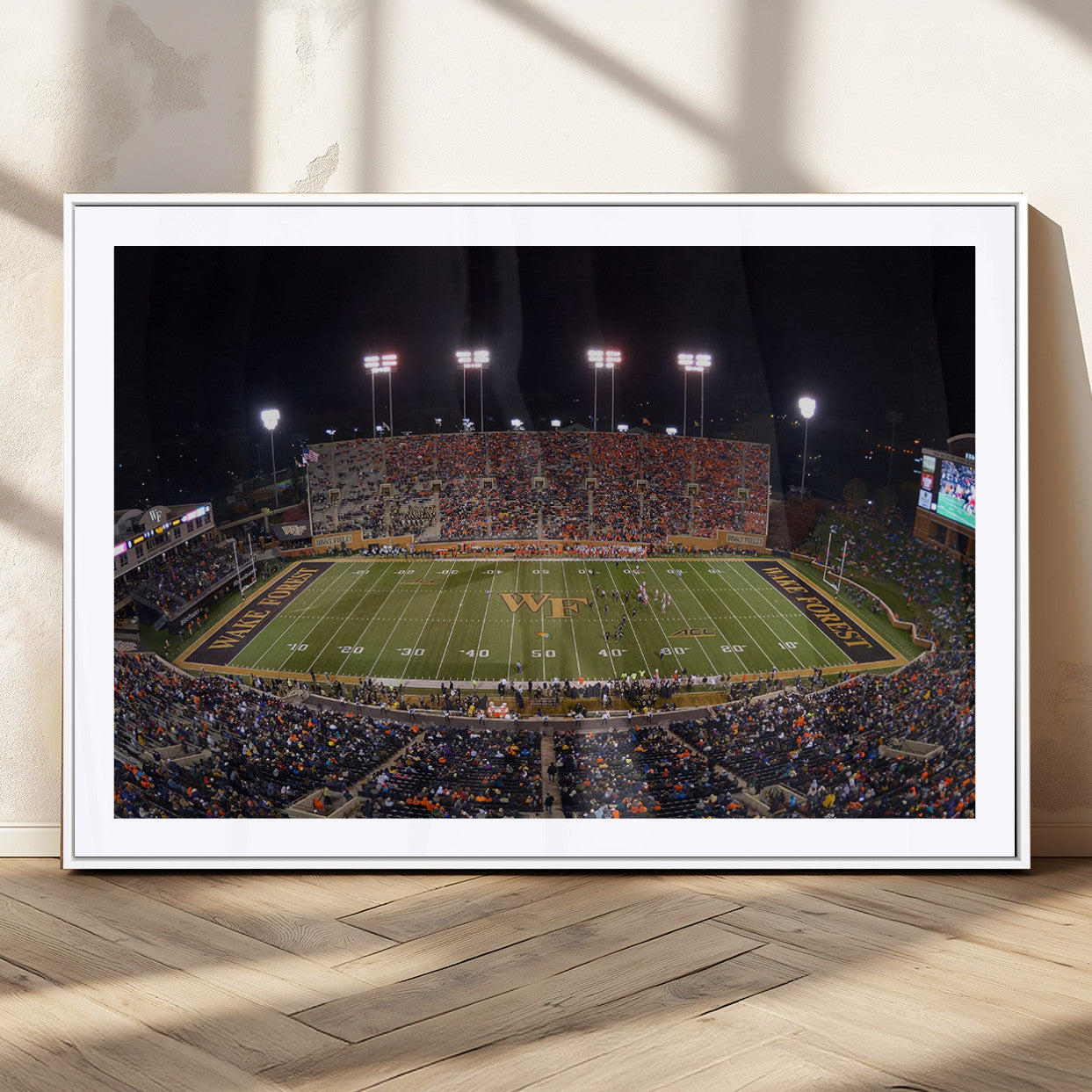 MGC-FP-36x24 - Demon Deacons Print Canvas, Football Team Print - Winston-Salem Allegacy Federal Credit Union