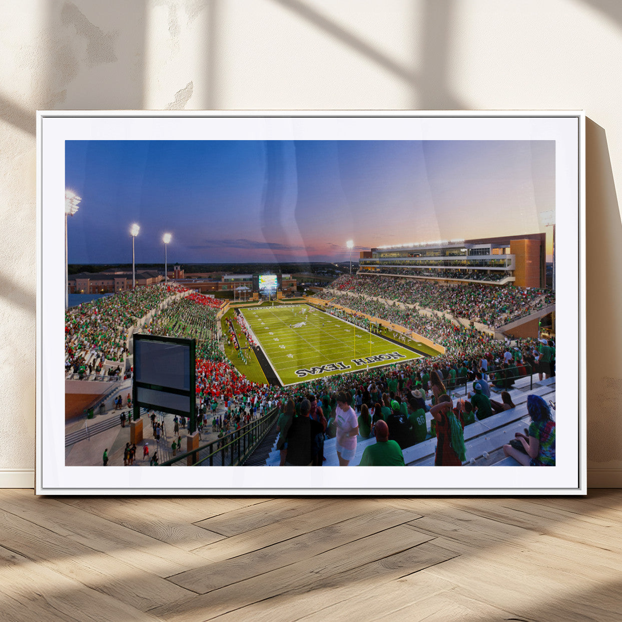 MGC-FP-36x24 - University of North Texas Mean Green Football Team Print - Denton DATCU Stadium Wall Art Canvas