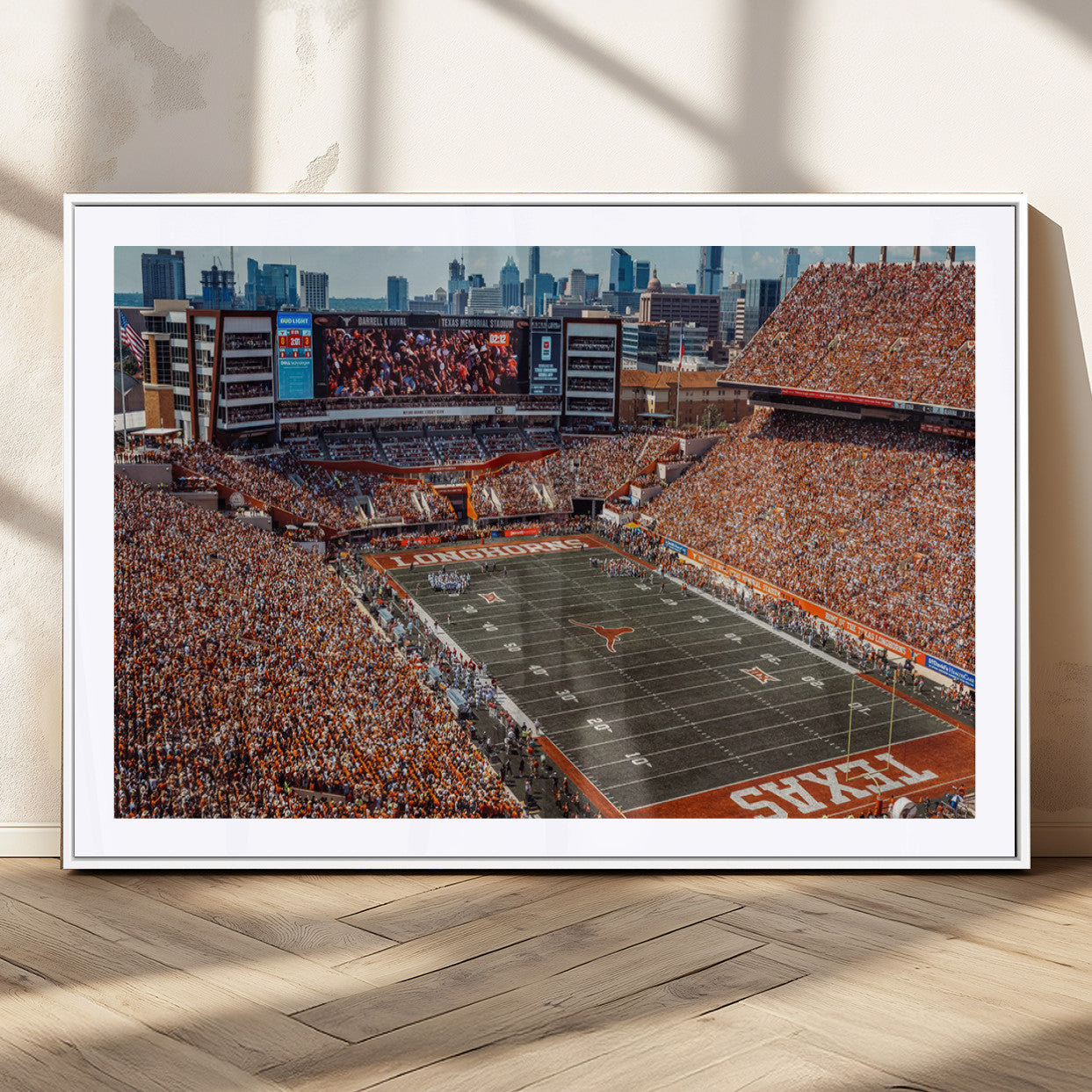MGC-FP-36x24 - University of Texas Longhorns Football Team Print - Austin Darrell K Royal-Texas Memorial Stadium