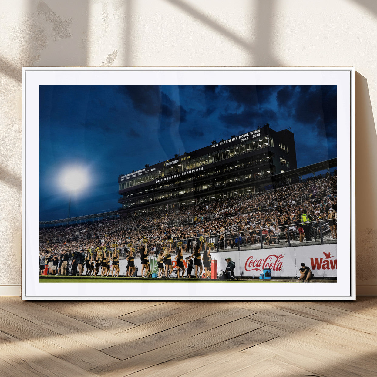 MGC-FP-36x24 - UCF Knights Football Team Print - Orlando FBC Mortgage Stadium Wall Art Canvas Print