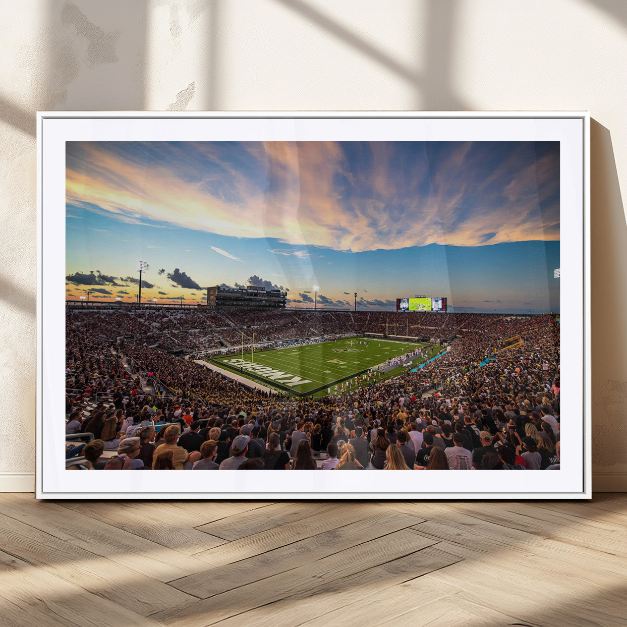 MGC-FP-36x24 - UCF Knights Football Team Print - Orlando FBC Mortgage Stadium Wall Art Canvas Print