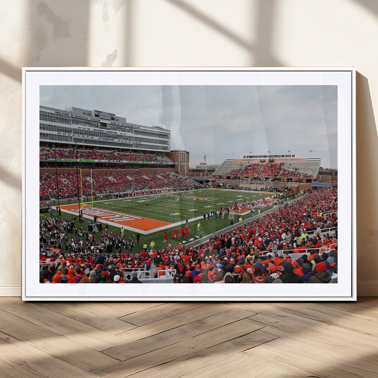 MGC-FP-36x24 - University of Illinois Fighting Illini Football Team Print - Champaign Illinois Memorial Stadium