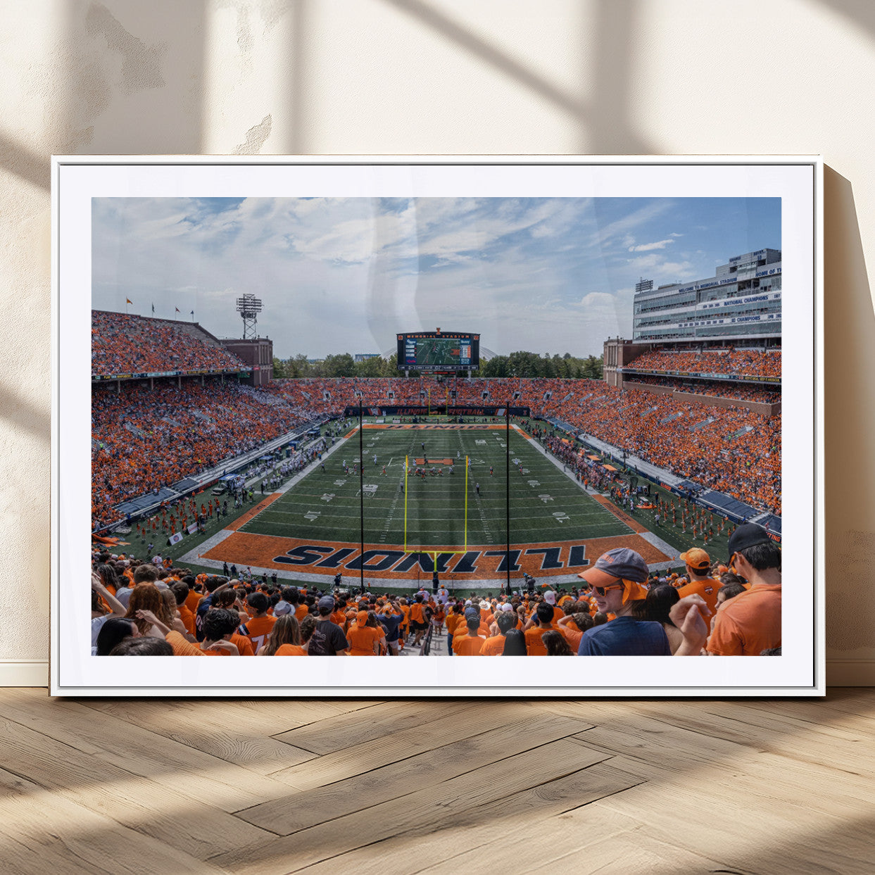 MGC-FP-36x24 - University of Illinois Fighting Illini Football Team Print Canvas - Champaign Illinois Memorial