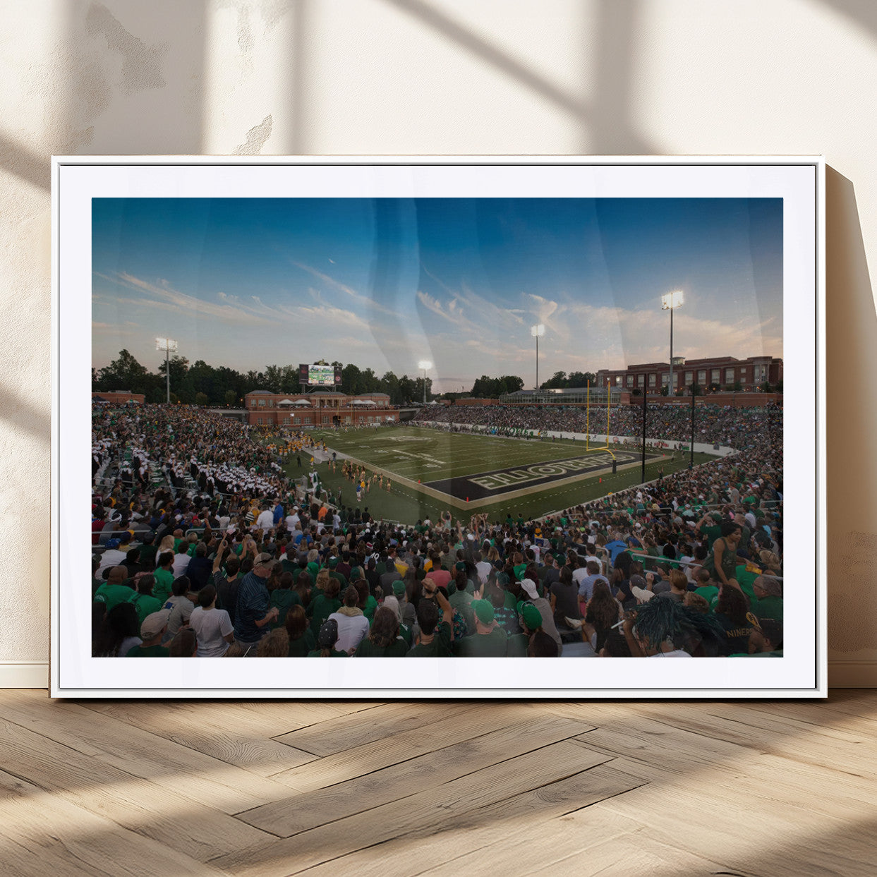 MGC-FP-36x24 - University of Charlotte 49ers Football Team Print - Charlotte Jerry Richardson Stadium Wall Art